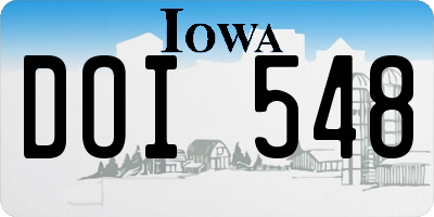 IA license plate DOI548