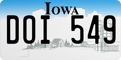 IA license plate DOI549