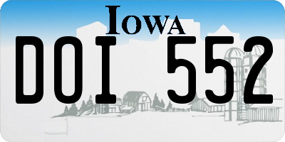 IA license plate DOI552