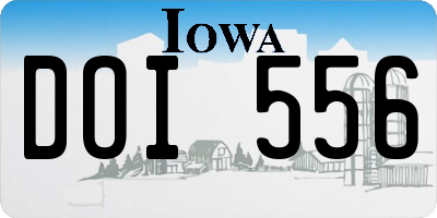 IA license plate DOI556