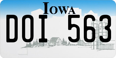 IA license plate DOI563