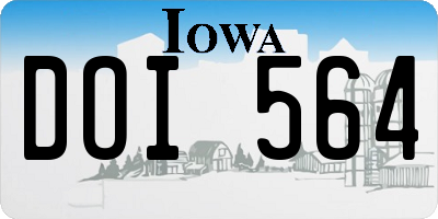IA license plate DOI564