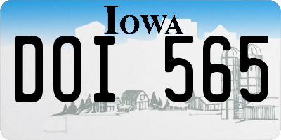 IA license plate DOI565