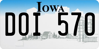 IA license plate DOI570