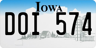 IA license plate DOI574