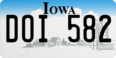 IA license plate DOI582