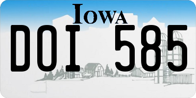 IA license plate DOI585