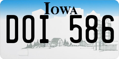 IA license plate DOI586