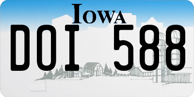 IA license plate DOI588