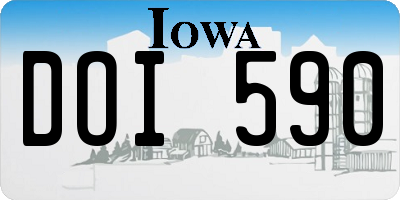 IA license plate DOI590
