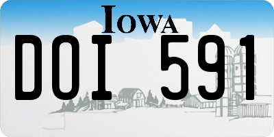 IA license plate DOI591