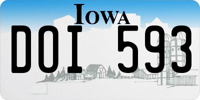 IA license plate DOI593