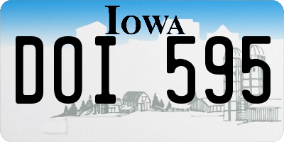 IA license plate DOI595