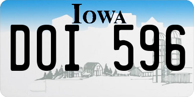 IA license plate DOI596