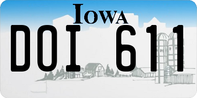 IA license plate DOI611