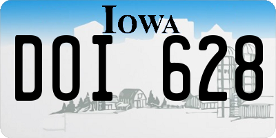 IA license plate DOI628