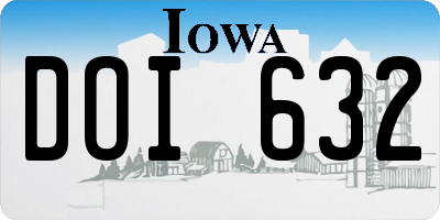 IA license plate DOI632