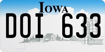 IA license plate DOI633