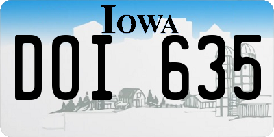 IA license plate DOI635