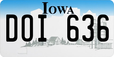 IA license plate DOI636