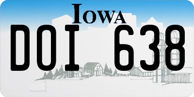 IA license plate DOI638