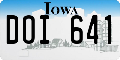 IA license plate DOI641