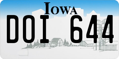 IA license plate DOI644