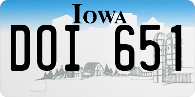 IA license plate DOI651