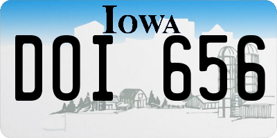 IA license plate DOI656