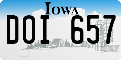 IA license plate DOI657