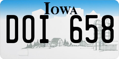 IA license plate DOI658