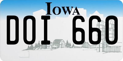 IA license plate DOI660