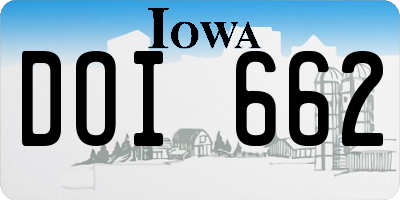 IA license plate DOI662