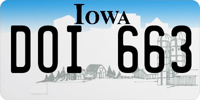 IA license plate DOI663