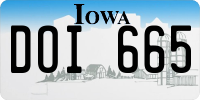 IA license plate DOI665