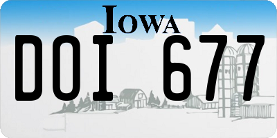 IA license plate DOI677