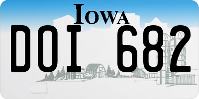 IA license plate DOI682
