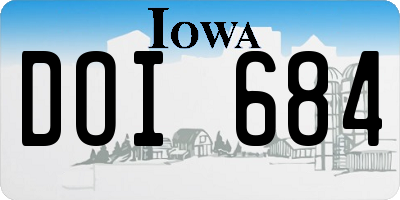 IA license plate DOI684