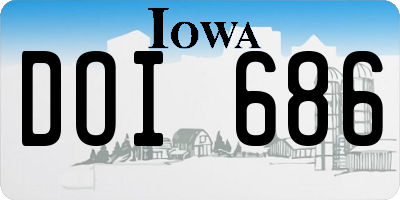 IA license plate DOI686