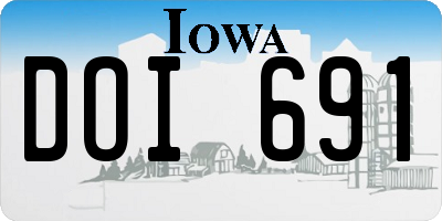 IA license plate DOI691