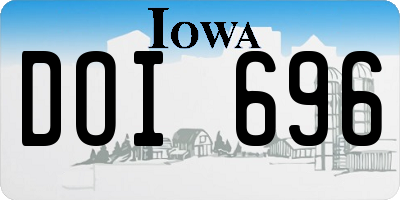 IA license plate DOI696