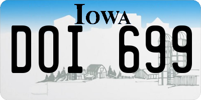 IA license plate DOI699