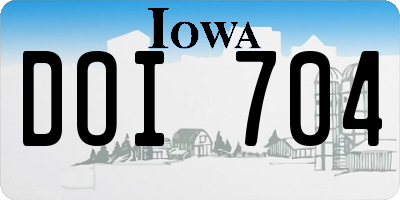 IA license plate DOI704