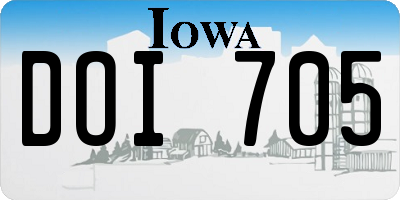 IA license plate DOI705