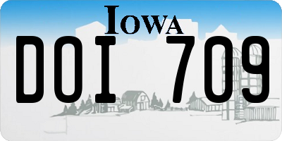 IA license plate DOI709