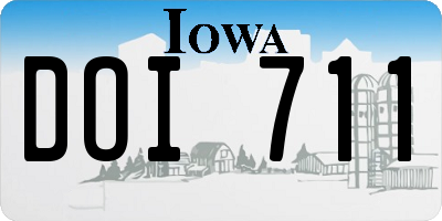 IA license plate DOI711