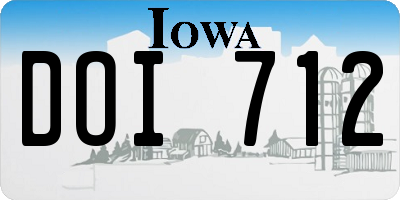 IA license plate DOI712