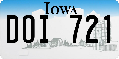 IA license plate DOI721