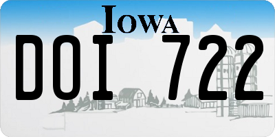 IA license plate DOI722