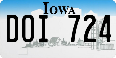 IA license plate DOI724